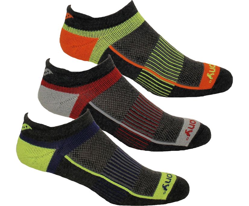 Chaussettes Saucony Inferno No Show Tab 3-Pack Socks Homme Grise Foncé | Y31415-7