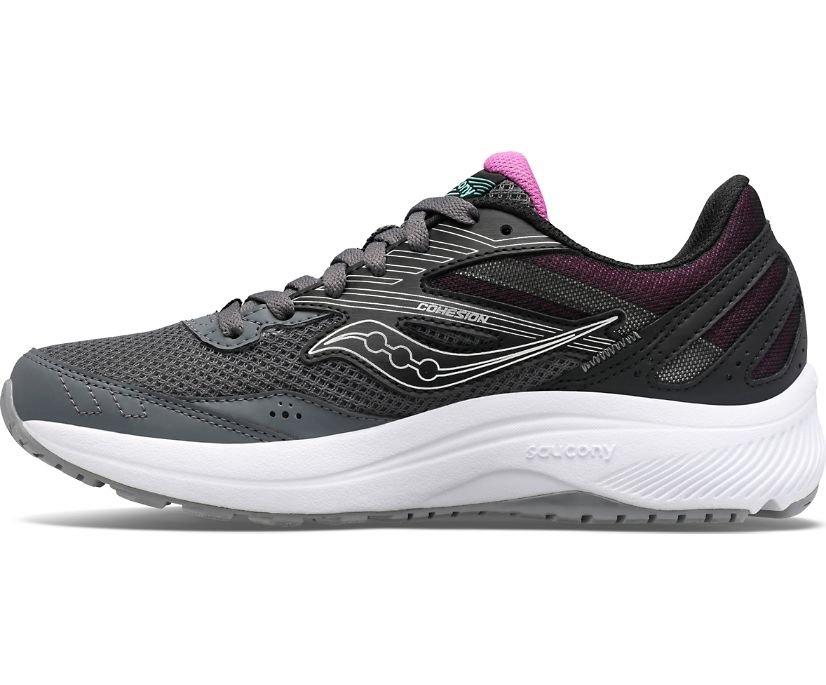 Chaussures Running Saucony Cohesion 15 Femme Grise Foncé Violette | I22105-5