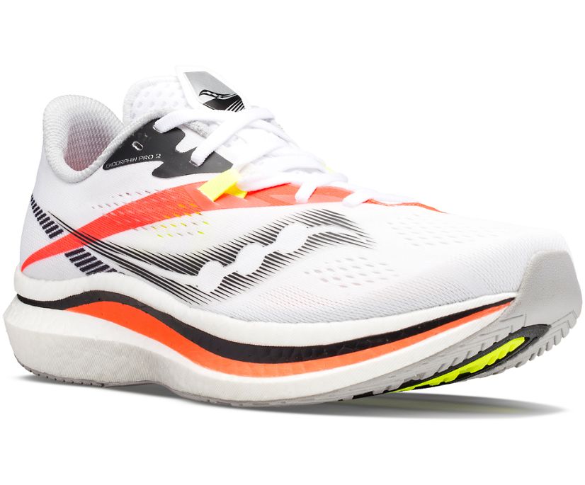 Chaussures Running Saucony Endorphin Pro 2 Homme Blanche Orange | A22375-5