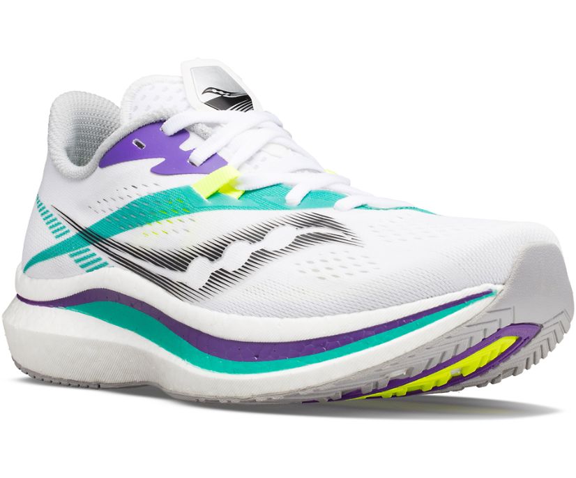 Chaussures Running Saucony Endorphin Pro 2 Femme Blanche Vert | A44077-3