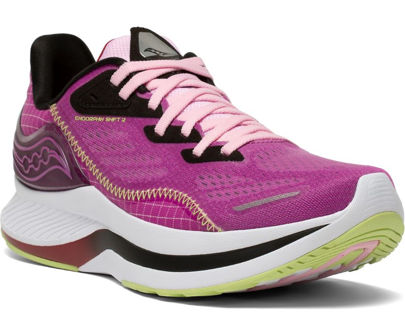 Chaussures Running Saucony Endorphin Shift 2 Femme Violette Vert Clair | A68646-7