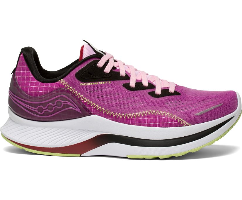 Chaussures Running Saucony Endorphin Shift 2 Femme Violette Vert Clair | A68646-7