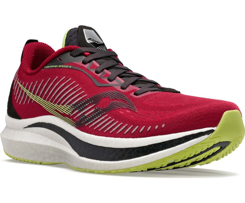 Chaussures Running Saucony Endorphin Speed 2 Homme Rouge Vert Clair | B10419-4