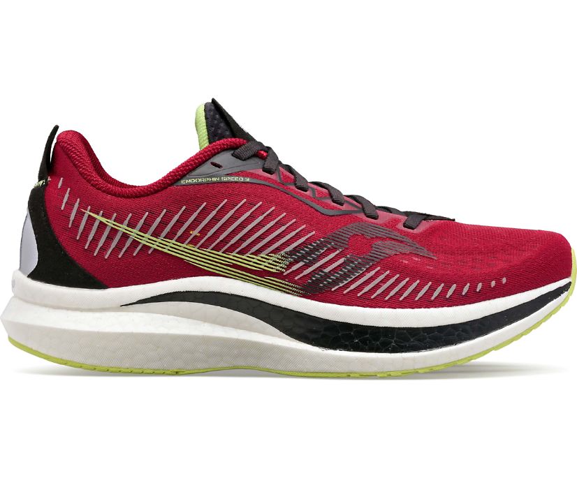 Chaussures Running Saucony Endorphin Speed 2 Homme Rouge Vert Clair | B10419-4