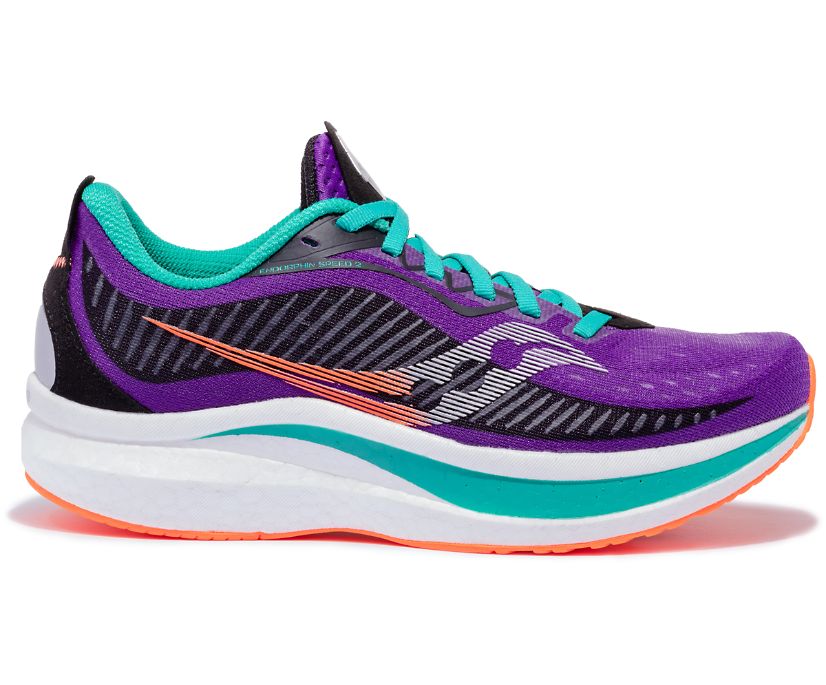 Chaussures Running Saucony Endorphin Speed 2 Femme Violette Vert | B29950-5