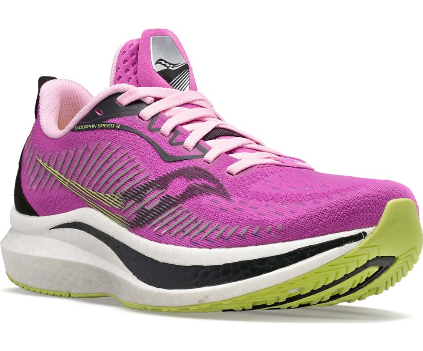 Chaussures Running Saucony Endorphin Speed 2 Femme Violette Jaune | B4220-3