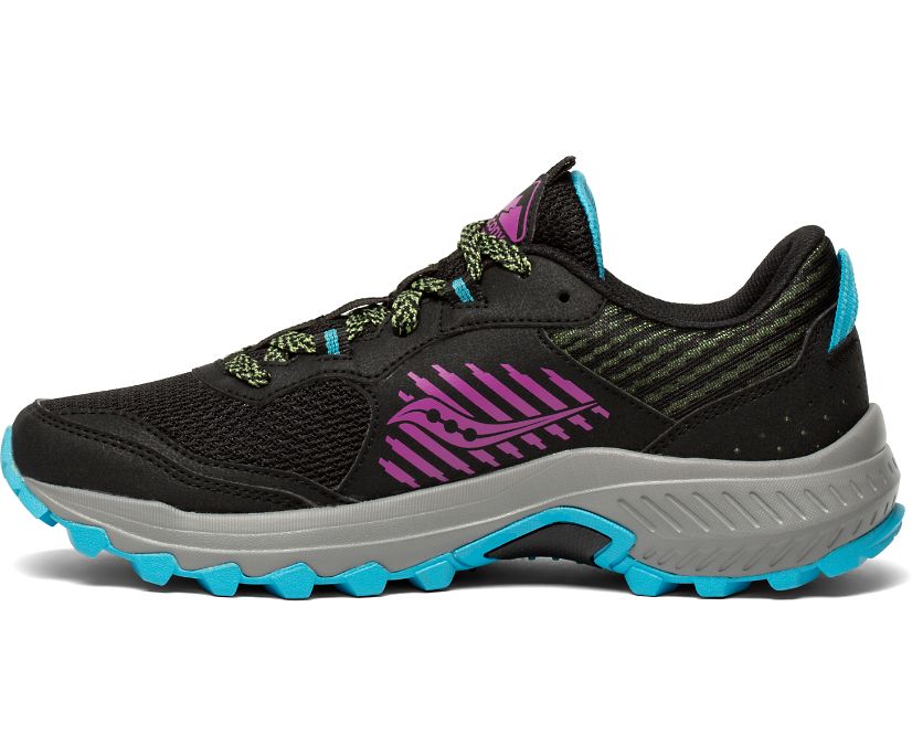 Chaussures Running Saucony Excursion TR15 Femme Noir Vert Clair Violette | K22903-7