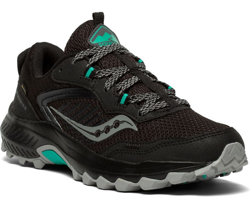 Chaussures Running Saucony Excursion TR15 GTX Femme Noir Vert | K45975-6