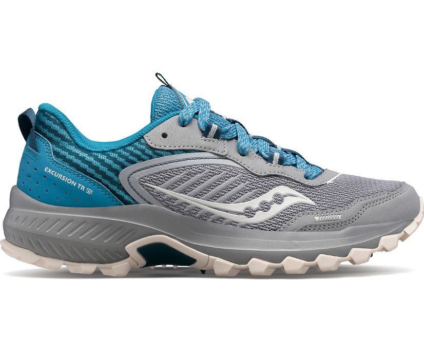 Chaussures Running Saucony Excursion TR15 Larges Femme Grise Bleu | K82887-4