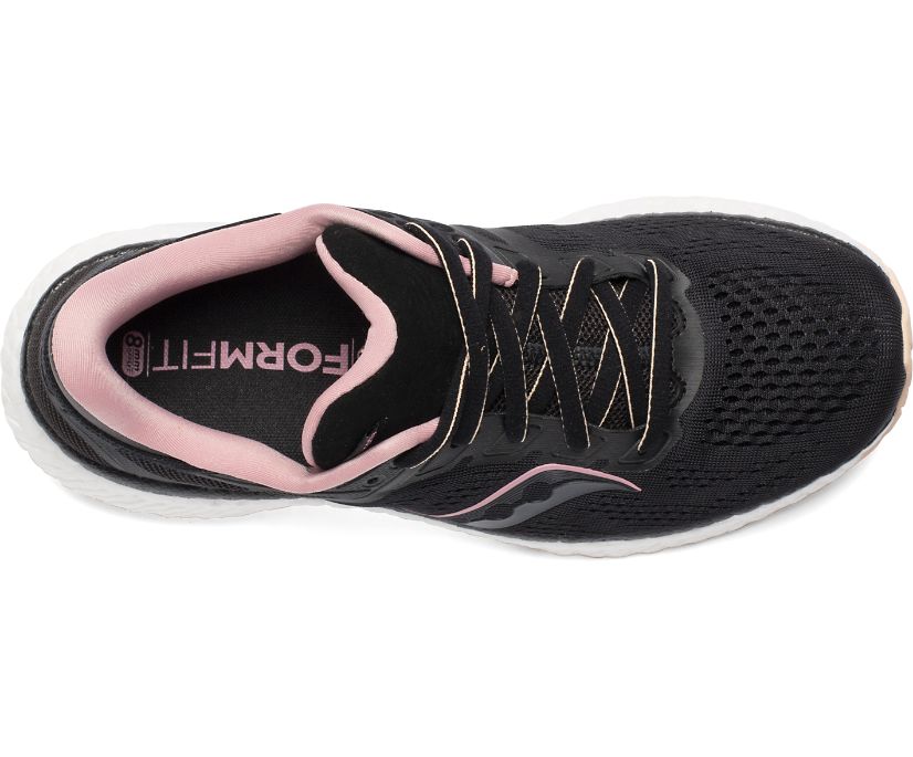 Chaussures Running Saucony Hurricane 23 Larges Femme Noir Rose | M24096-5