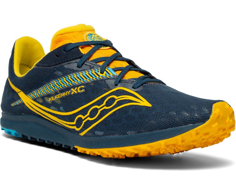 Chaussures Running Saucony Kilkenny XC9 Plates Homme Violette Jaune | Q417-9