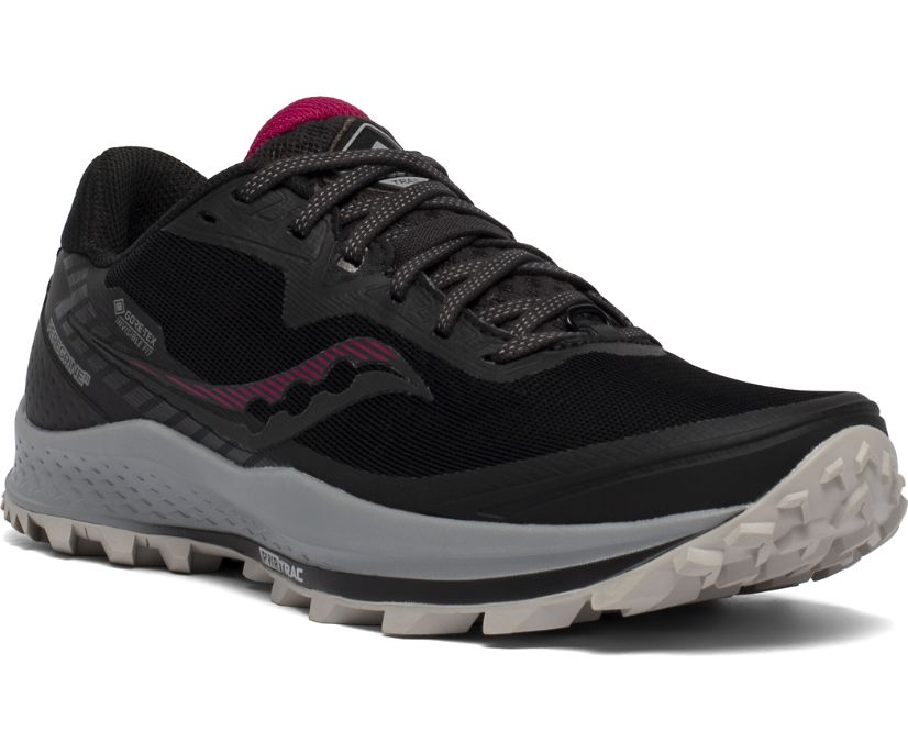 Chaussures Running Saucony Peregrine 11 GTX Femme Noir Rouge | H94517-7