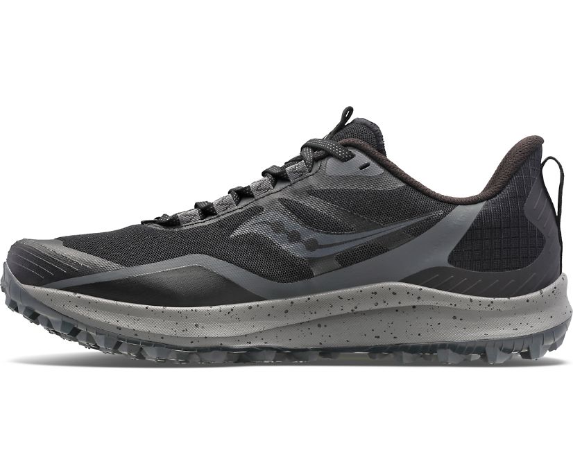 Chaussures Running Saucony Peregrine 12 Larges Homme Noir Grise Foncé | F31721-6