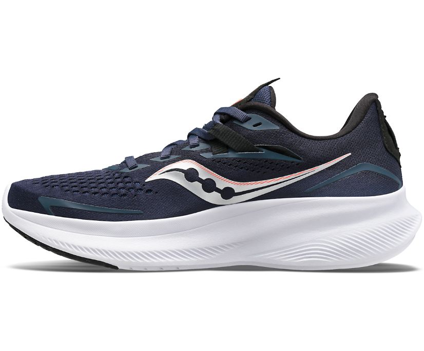 Chaussures Running Saucony Ride 15 Femme Bleu Marine Argent | F60173-8