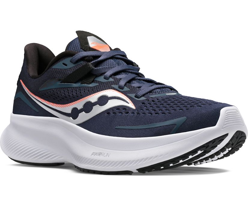 Chaussures Running Saucony Ride 15 Femme Bleu Marine Argent | F60173-8