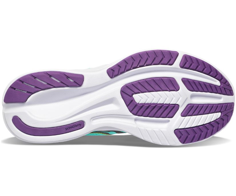 Chaussures Running Saucony Ride 15 Larges Femme Menthe Violette | F82765-2