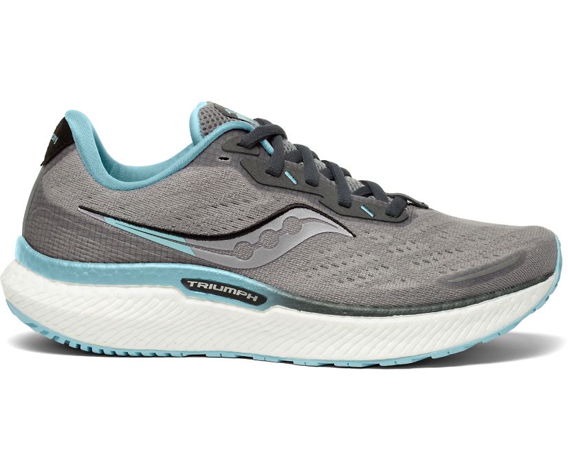 Chaussures Running Saucony Triumph 19 Femme Grise Bleu Clair | G80891-0