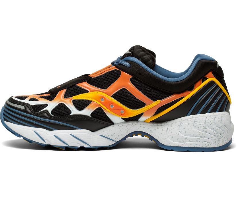 Chaussures Saucony Grid Web Femme Noir Orange Jaune | L54301-6