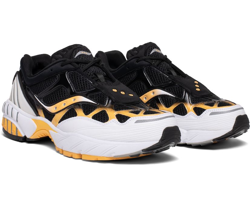 Chaussures Saucony Grid Web Homme Blanche Noir Jaune | L49705-5