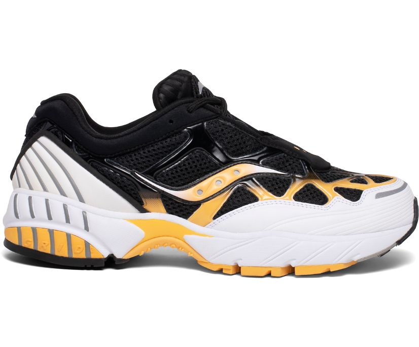 Chaussures Saucony Grid Web Homme Blanche Noir Jaune | L49705-5