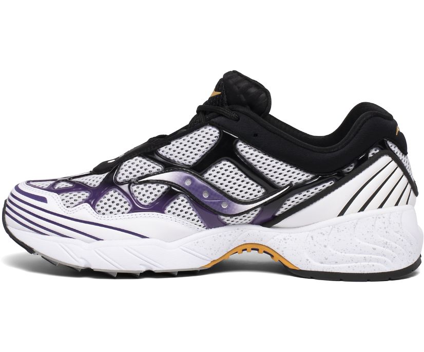 Chaussures Saucony Grid Web Homme Blanche Violette Jaune | L53969-8