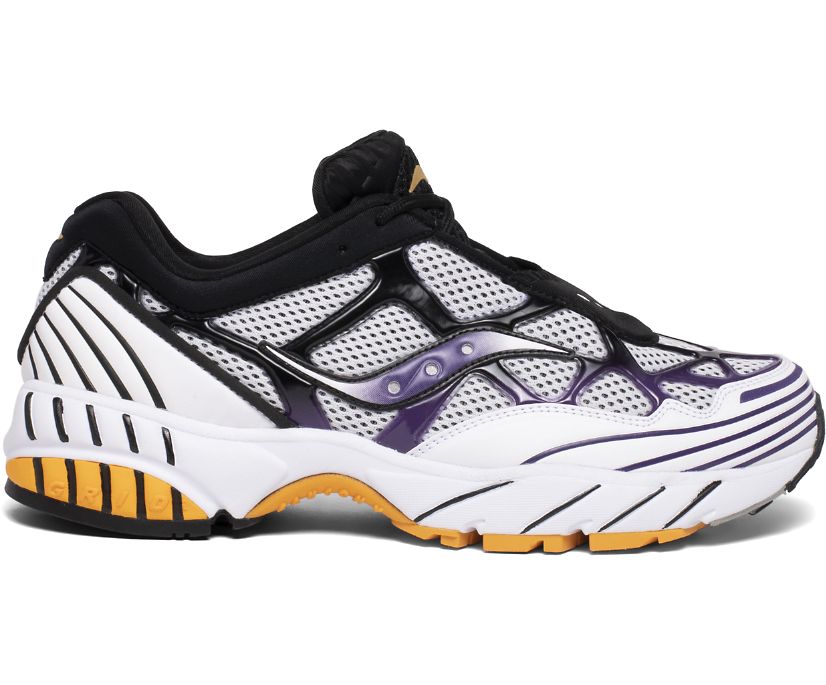 Chaussures Saucony Grid Web Homme Blanche Violette Jaune | L53969-8