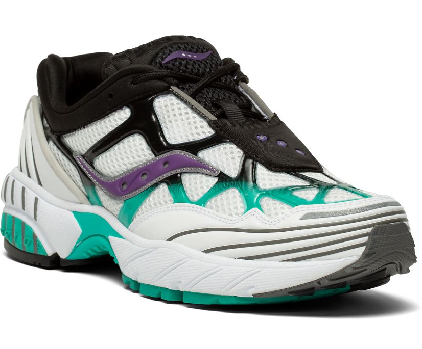 Chaussures Saucony Grid Web Into the Void Homme Blanche Noir Violette | L7068-1