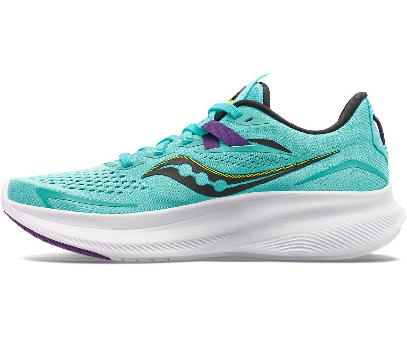 Chaussures Saucony Ride 15 Larges Femme Menthe Violette | F85935-0