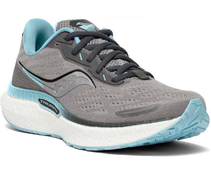 Chaussures Saucony Triumph 19 Larges Femme Grise Bleu Clair | H7921-2