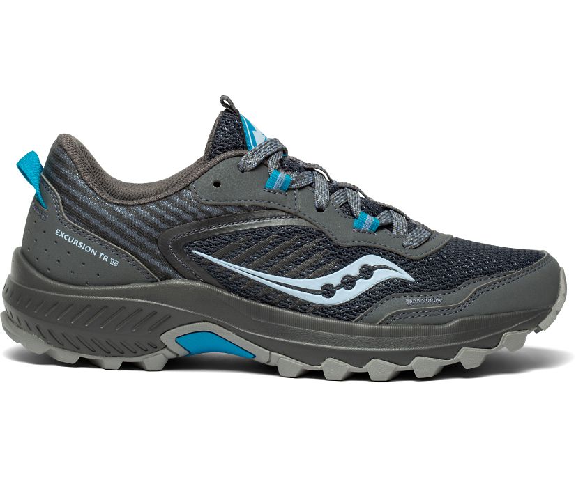 Chaussures Trail Saucony Excursion TR15 Femme Grise Foncé Bleu | K4000-6