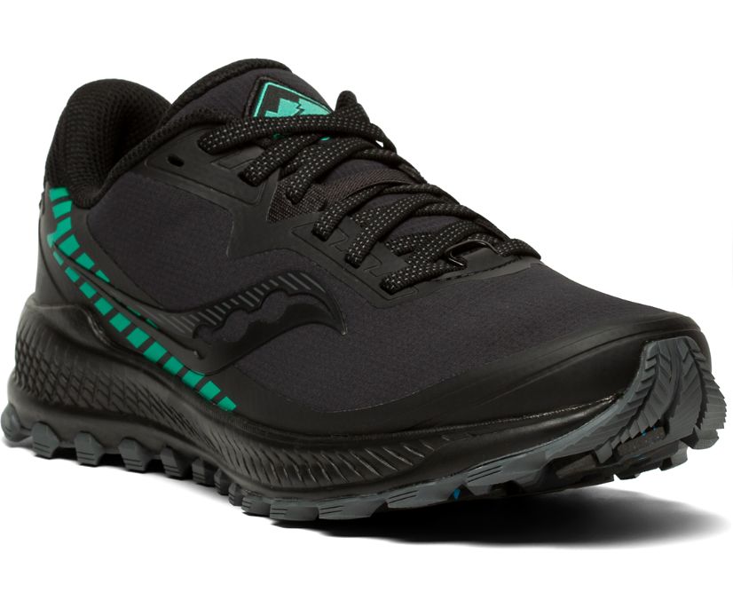 Chaussures Trail Saucony Peregrine ICE+ Femme Noir Vert | H91196-4