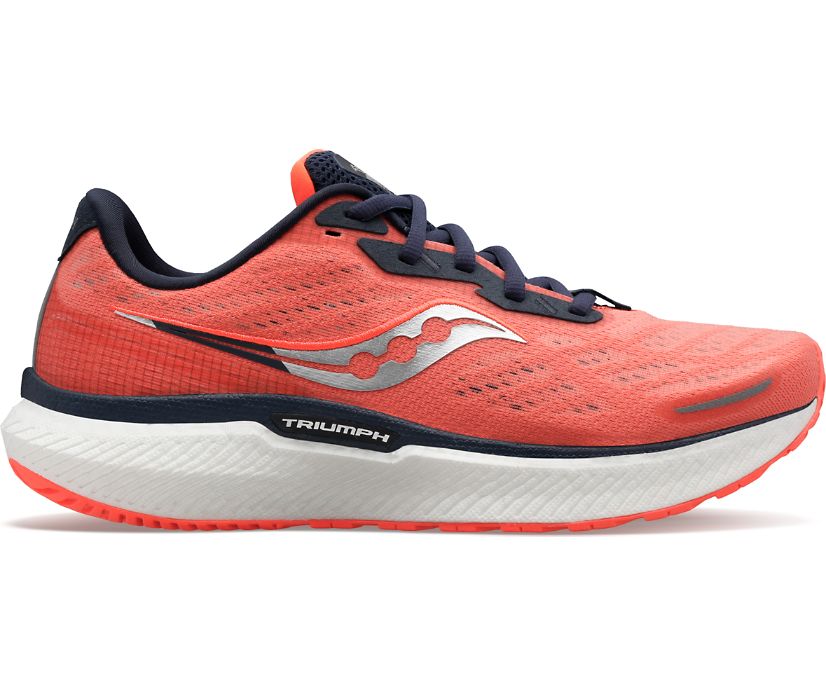 Chaussures de Marche Saucony Triumph 19 Femme Corail Noir | H46649-6