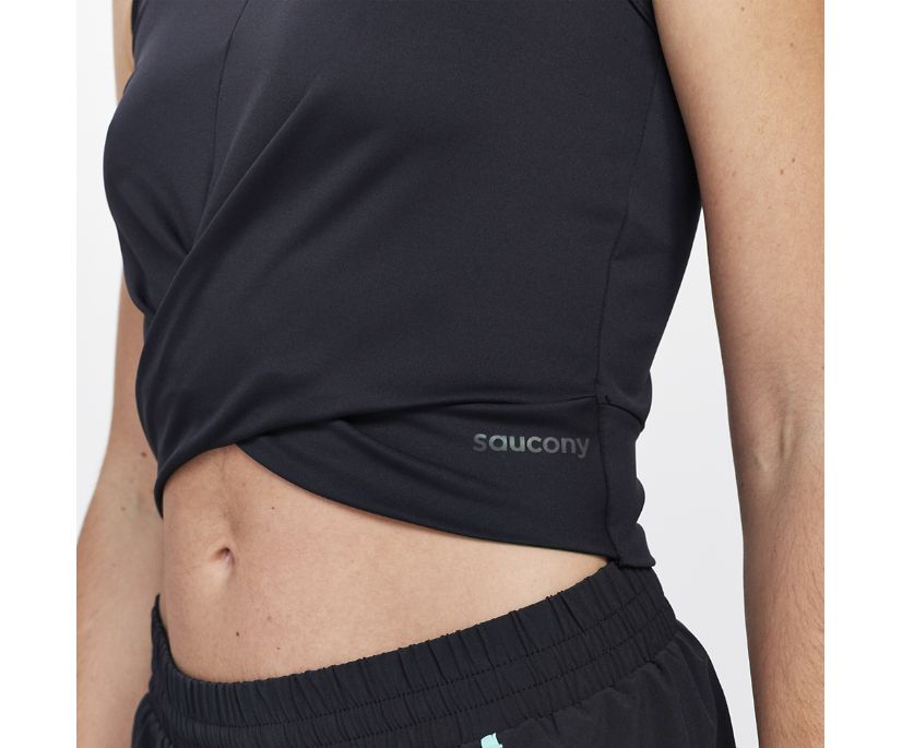 Hauts Saucony Dash Crop Top Femme Noir | S75869-0