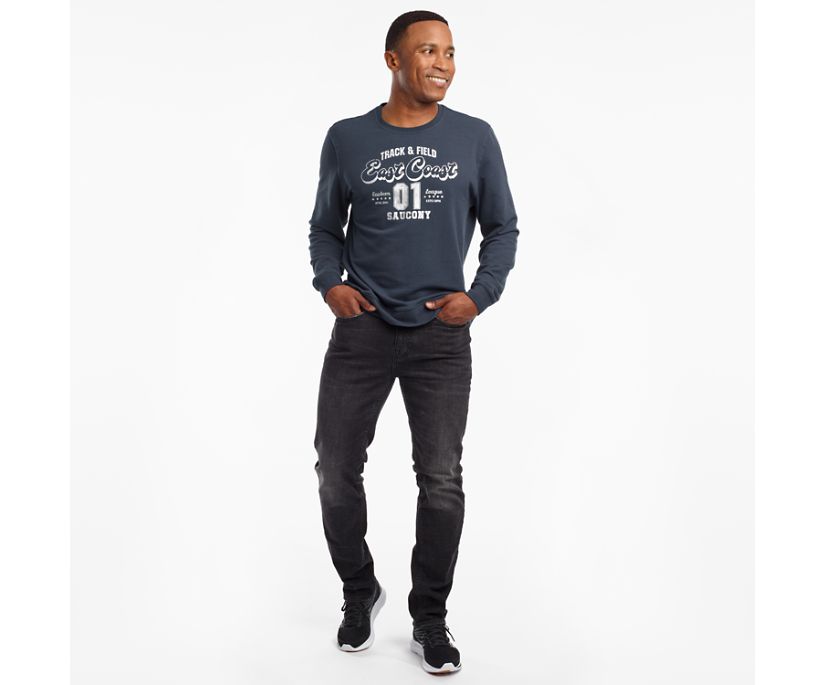 Hauts Saucony Rested Crewneck Homme Grise Bleu | U57448-3