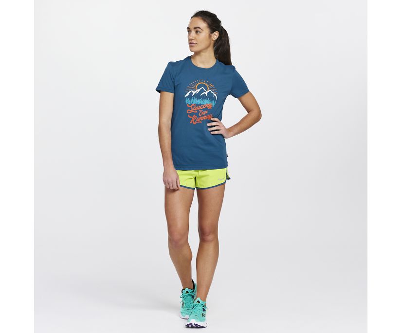 Hauts Saucony Rested T-Shirt Femme Bleu Marine | V48969-3