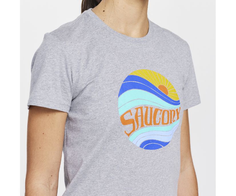 Hauts Saucony Rested T-Shirt Femme Grise Clair | V48510-8