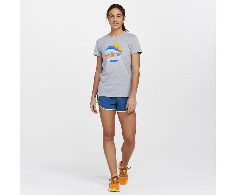 Hauts Saucony Rested T-Shirt Femme Grise Clair | V48510-8