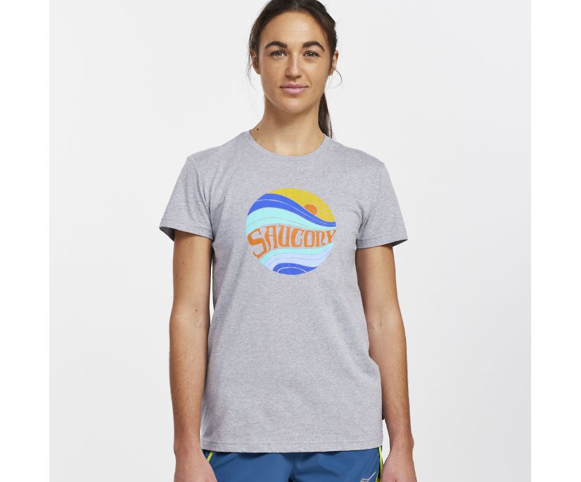 Hauts Saucony Rested T-Shirt Femme Grise Clair | V48510-8