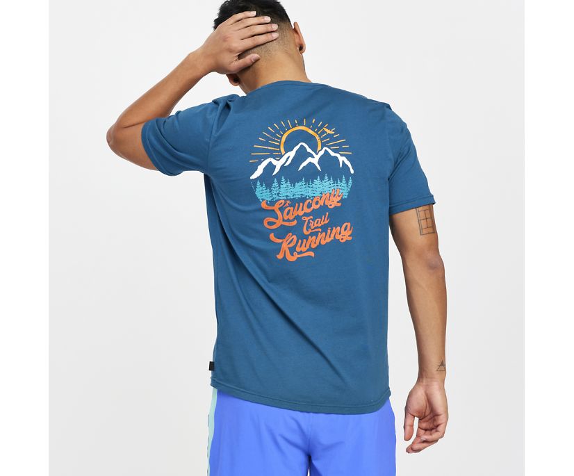 Hauts Saucony Rested T-Shirt Homme Bleu Marine | V41488-0