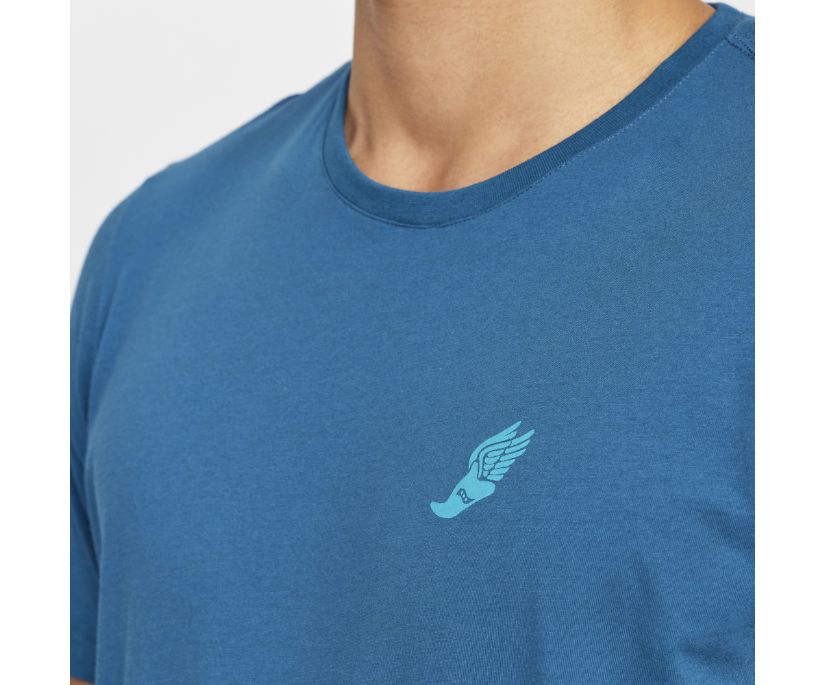 Hauts Saucony Rested T-Shirt Homme Bleu Marine | V41488-0