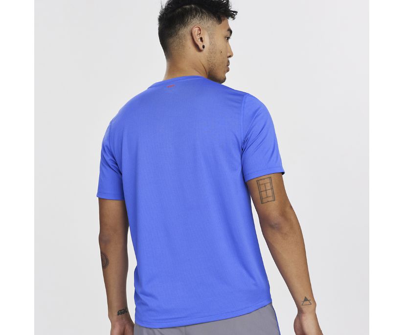 Hauts Saucony Stopwatch Corta Sleeve Homme Bleu | W61731-6