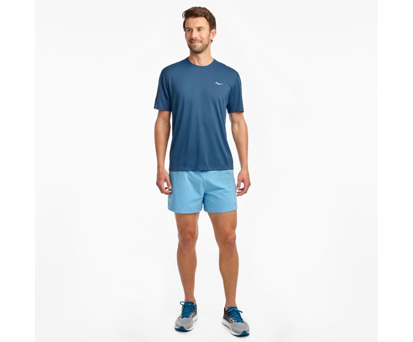 Hauts Saucony Stopwatch Corta Sleeve Homme Bleu | W64750-7