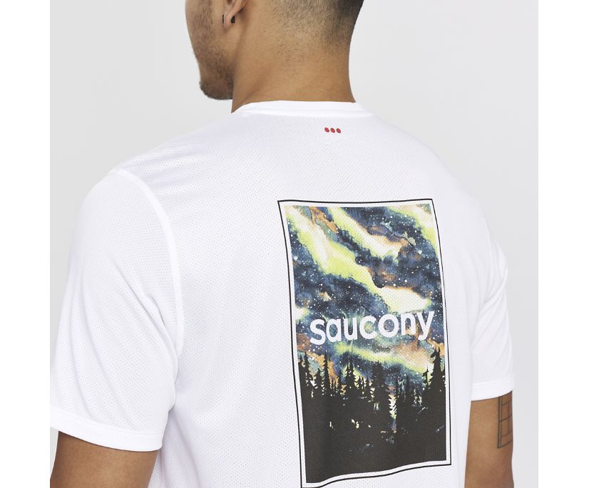 Hauts Saucony Stopwatch Graphic Corta Sleeve Homme Blanche | V95364-5