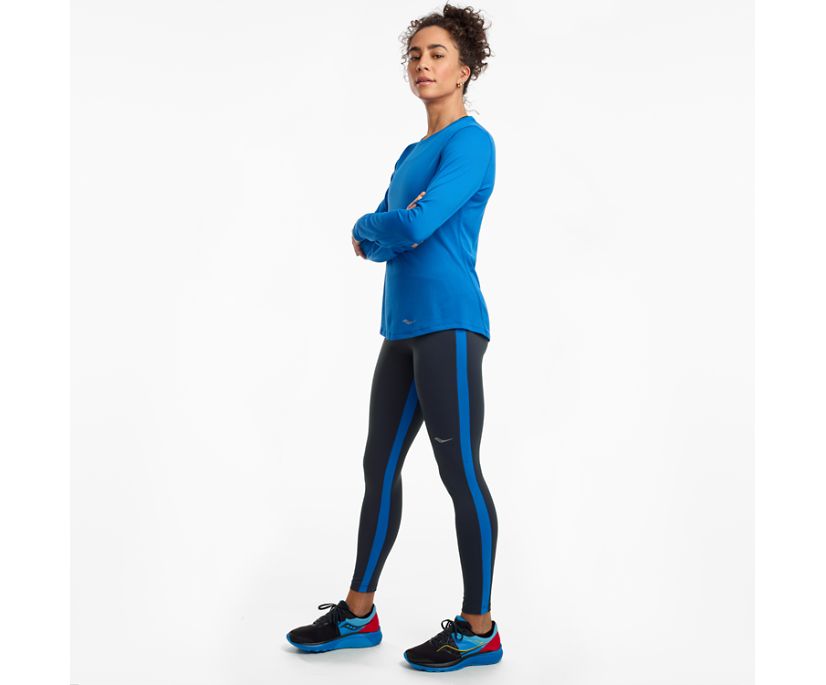 Hauts Saucony Stopwatch Long Sleeve Femme Bleu | W46062-9