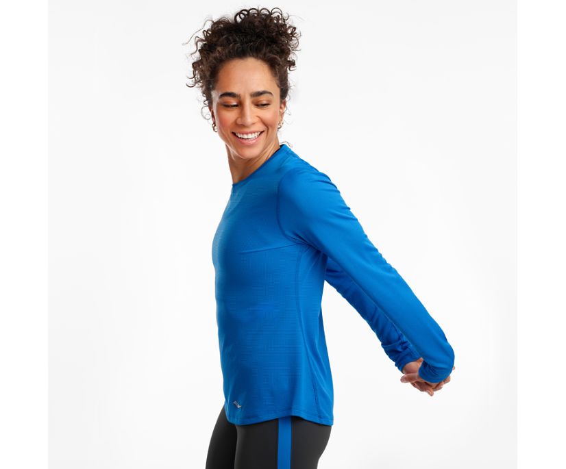 Hauts Saucony Stopwatch Long Sleeve Femme Bleu | W46062-9