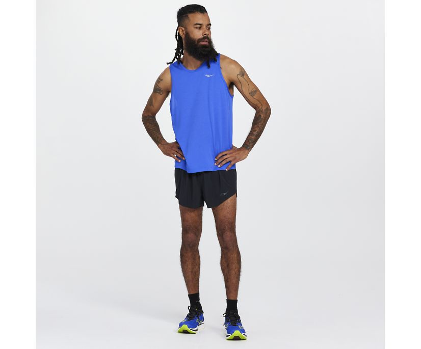 Hauts Saucony Stopwatch Singlet Homme Bleu | W9784-2