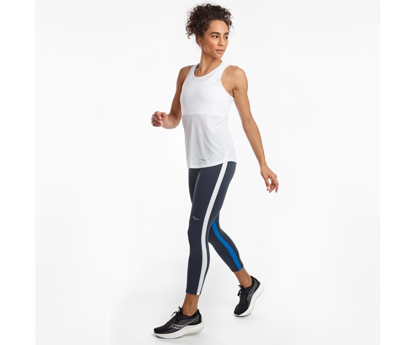 Pantalon Saucony Fortify Crop Femme Grise Bleu | T18252-0