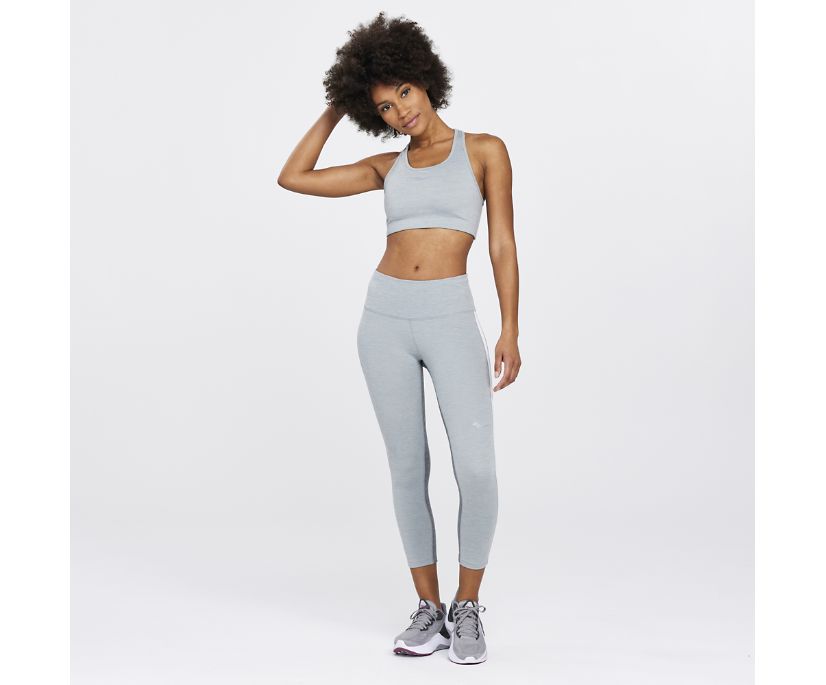 Pantalon Saucony Fortify Crop Femme Grise Clair | T22147-0