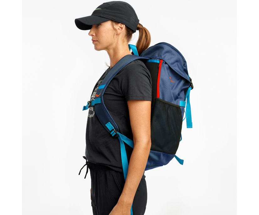 Sacs & Sacs à Dos Saucony Overhaul Backpack Femme Grise Bleu | Z56303-5