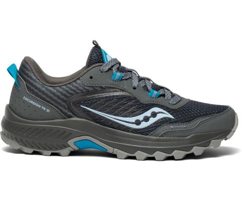 Chaussures Running Saucony Excursion TR15 Femme Grise Foncé Bleu | K30596-4